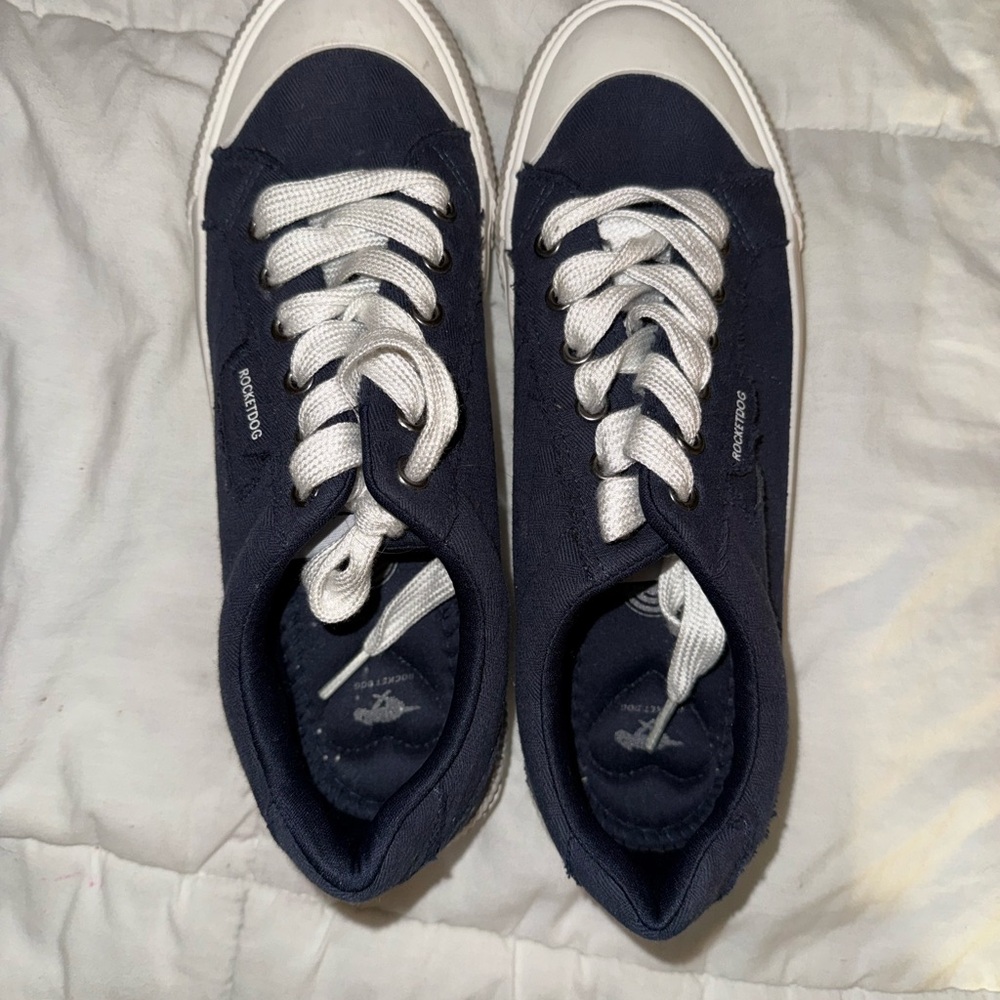Rocket Dog Navy and White Canvas Sneakers